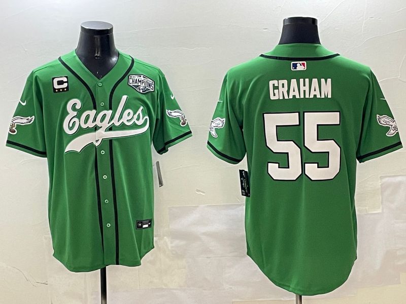 Men Philadelphia Eagles 55 Graham Green three generations Jointly Name 2025 Nike Limited NFL Jersey style 5